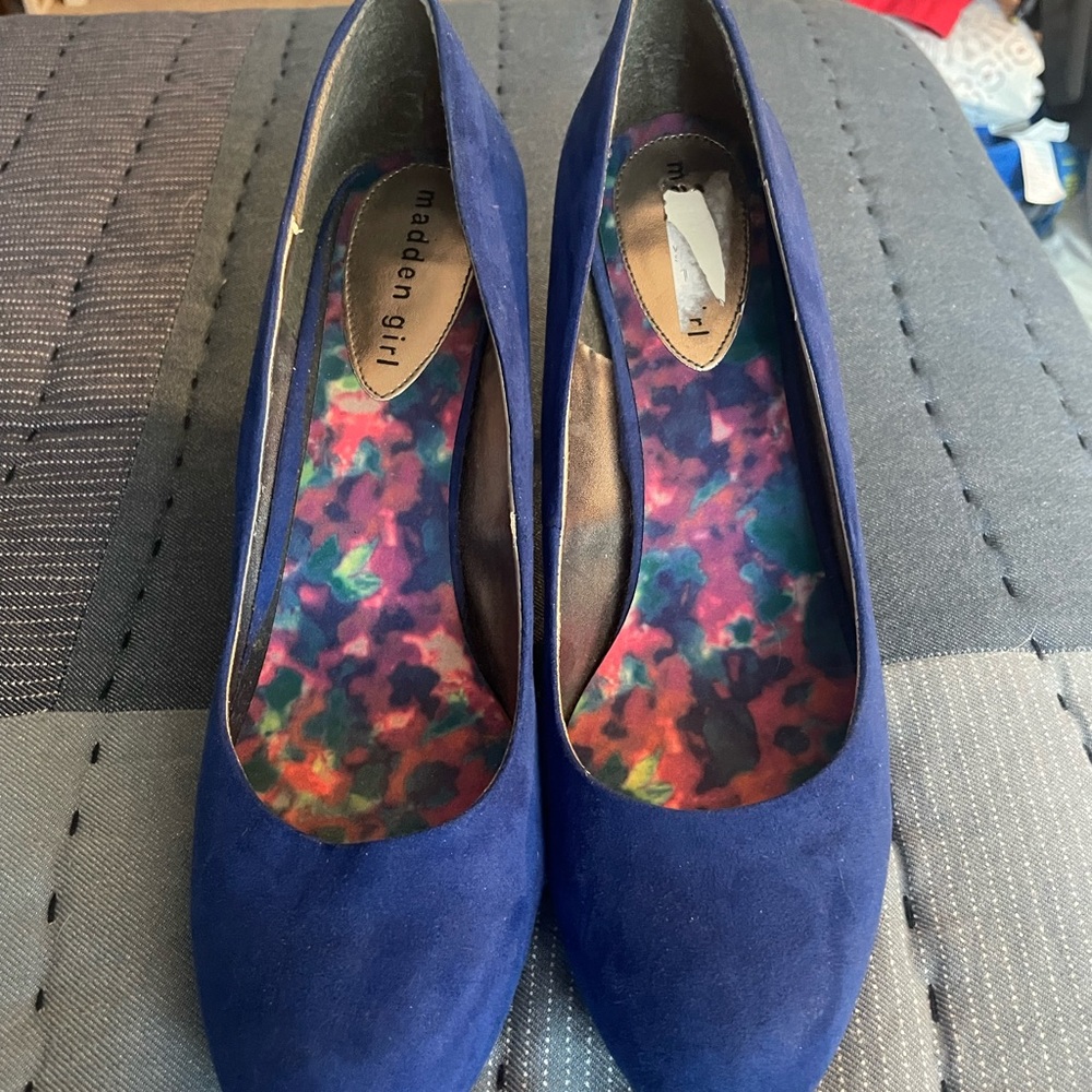 Madden Girl Royal Blue Suede Heels